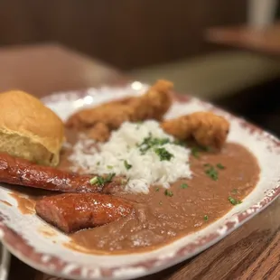 Red Beans and Rice with Crispy Chicken