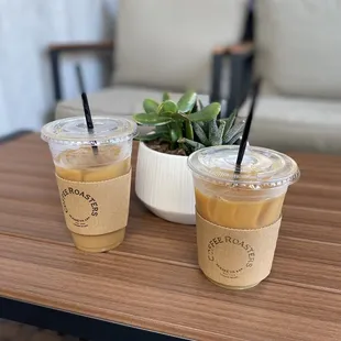 Iced cafe au lait - vanilla and hazelnut