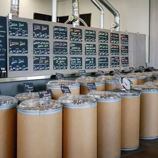 a display of coffee roasters