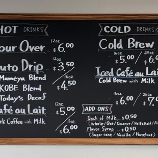 Drink Menu, July 2024