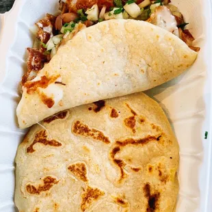 Mami Chelis Quesadilla and Classic Pupusa