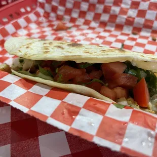 a tortilla in a basket