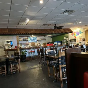 the inside of a restaurant