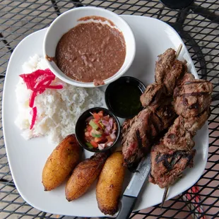 Steak Skewers with plantains
