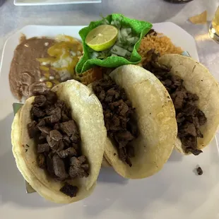 Tacos de La Calle Carne Asada