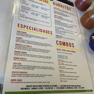 Menu side 2