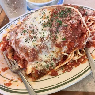 Eggplant parm. Phone did NOT eat first  too good I couldn't help myself.