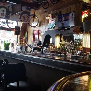 a woman sitting at a bar
