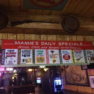 Rustic interior is a backdrop for great specials at Mamie's Tavern.