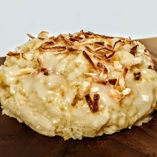 a close up of a baked pastry