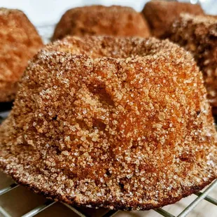 a muffin on a cooling rack