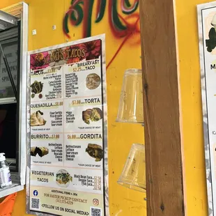 Food and drink menu