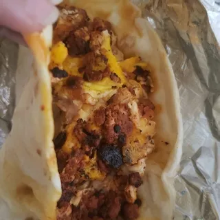 Chorizo and Egg Breakfast Taco