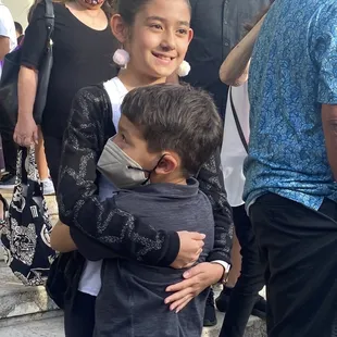Her biggest fan he said hi and bye every time she went on stage.