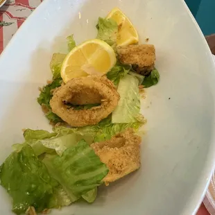 Nearly finished the fried calamari