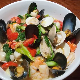 a bowl of seafood