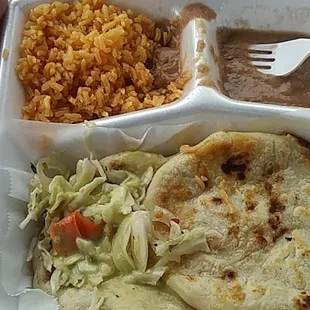 Pork, cheese and bean papusas