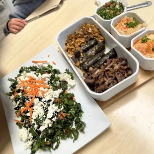 Kale salad and Meat MEZZA - BOMB.COM DUO