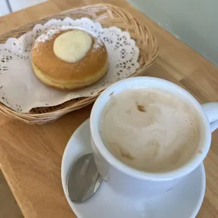 Bombolone and Oat Milk Latte