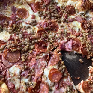 Meat Lovers Pizza loads of toppings