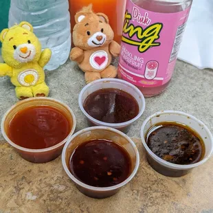 a variety of condiments