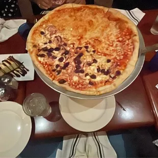 Large Half Greek Half Cheese Pizza