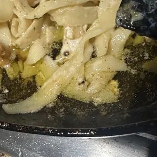 Excessive oil needed to drain produced from pasta