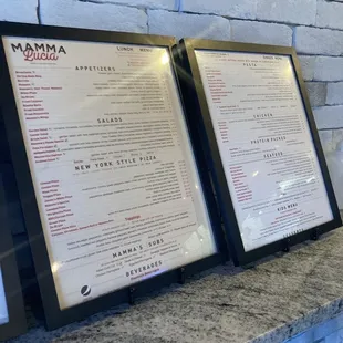 Menu at entrance