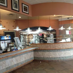 the inside of a restaurant