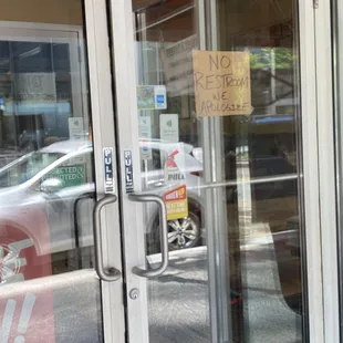 No Restroom Available.