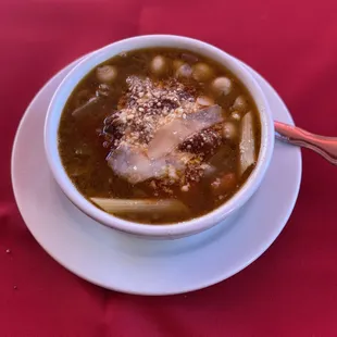 My sons Pasta Fagioli like a hug in a bowl :)