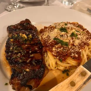 Steak and pasta