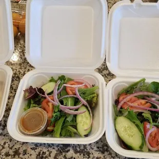 Salads and bread that came with our lunch