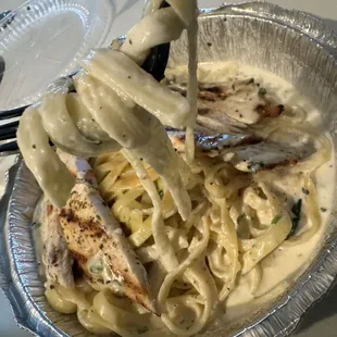 Fettuccine Alfredo with chicken