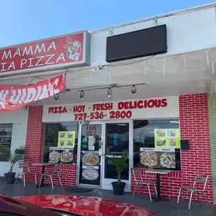 the front of the restaurant