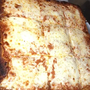 Sicilian cheese pizza