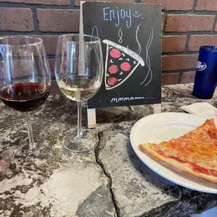 Pizza and wine