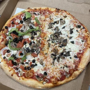 Half veggie and half mushrooms