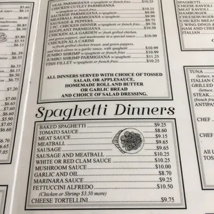 the menu