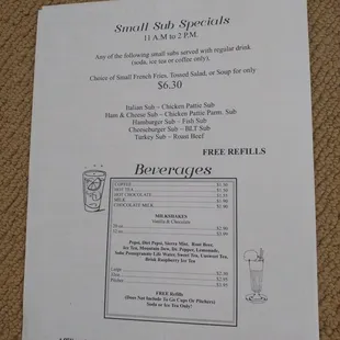 menu