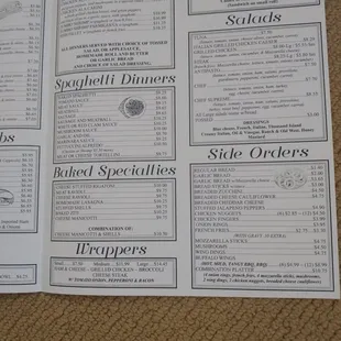 the menu