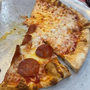 14" half pepperoni and half cheese