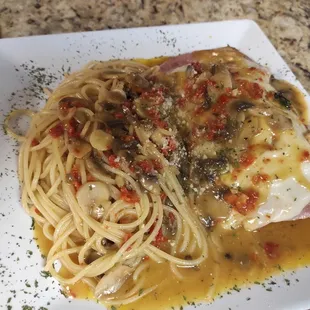 Chicken saltimbocca pasta