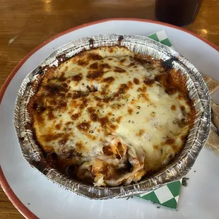 Gluten-free GF Pasta Nina: baked penne with eggplant marinara sauce