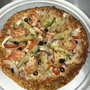 Veggie deluxe pizza