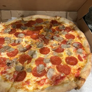 Pepperoni and sausage