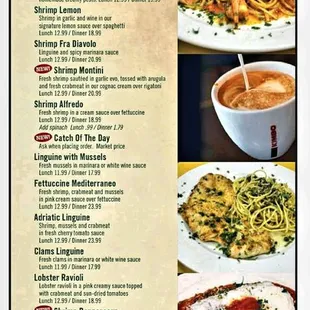 Seafood menu