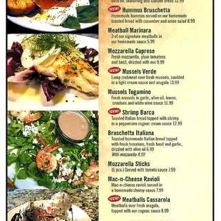 Appetizer menu