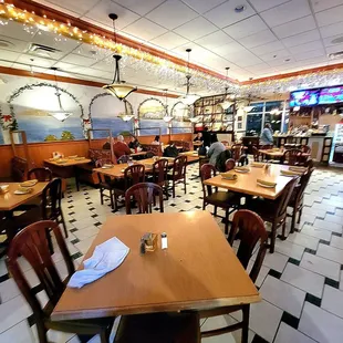The dining room. The bar and dessert display are ahead on the right.