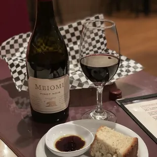 Nice bottle of wine and bread